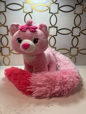 Gund Pink Cat Beautifurtails Plush Stuffed Animal 37" Long W/ Fluffy Tail